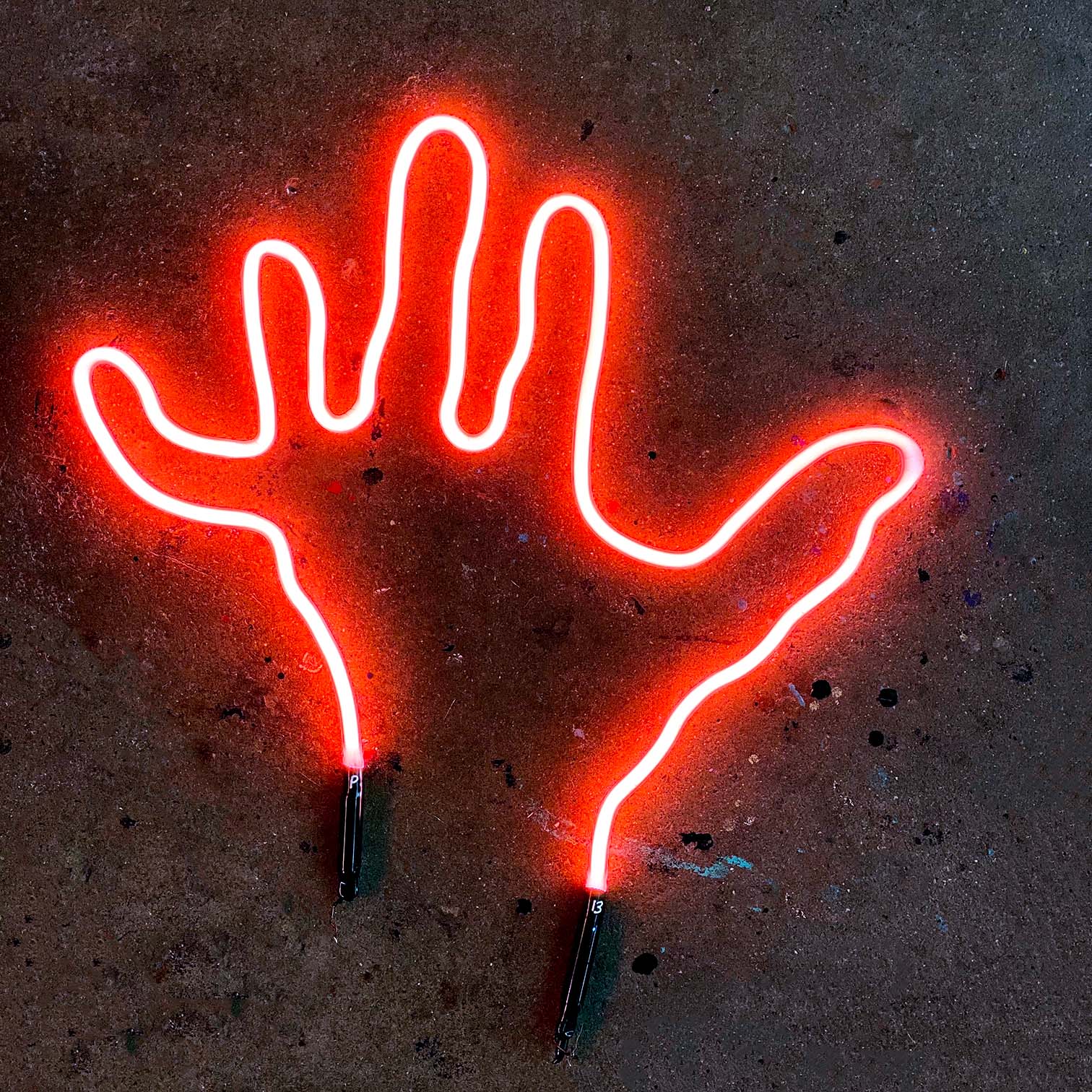 HARD HANDS . Freedom by Andy Doig in Red Neon